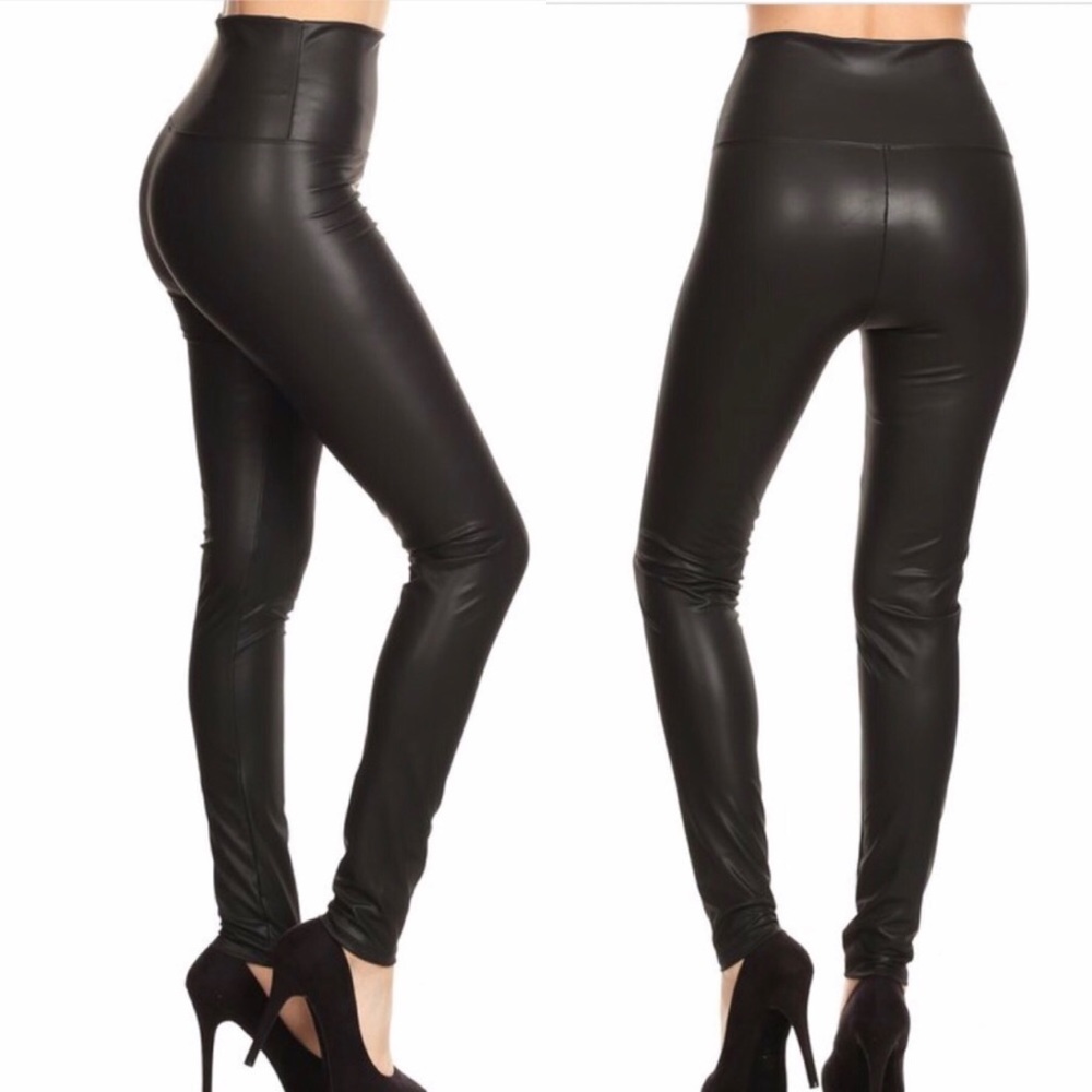 Thick Faux Leather Leggings - Picture 2 of 4
